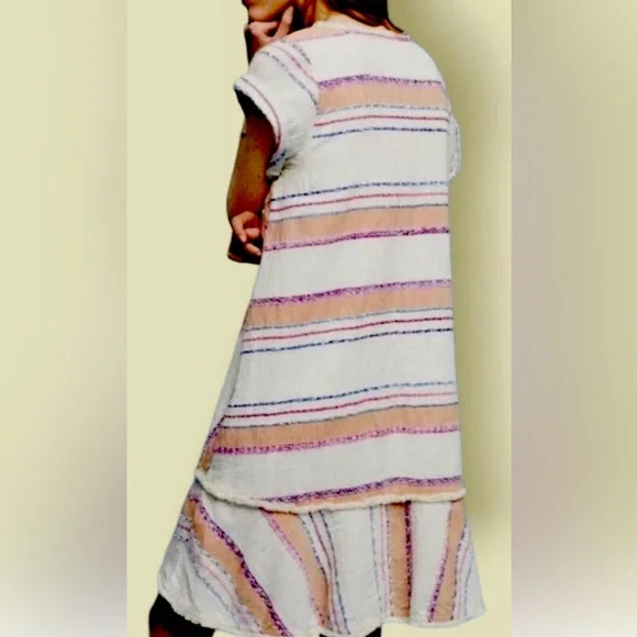 Anthropologie Holding Horses Size XSP Elira  Earth Tone Striped Tunic Dress - Picture 3 of 9